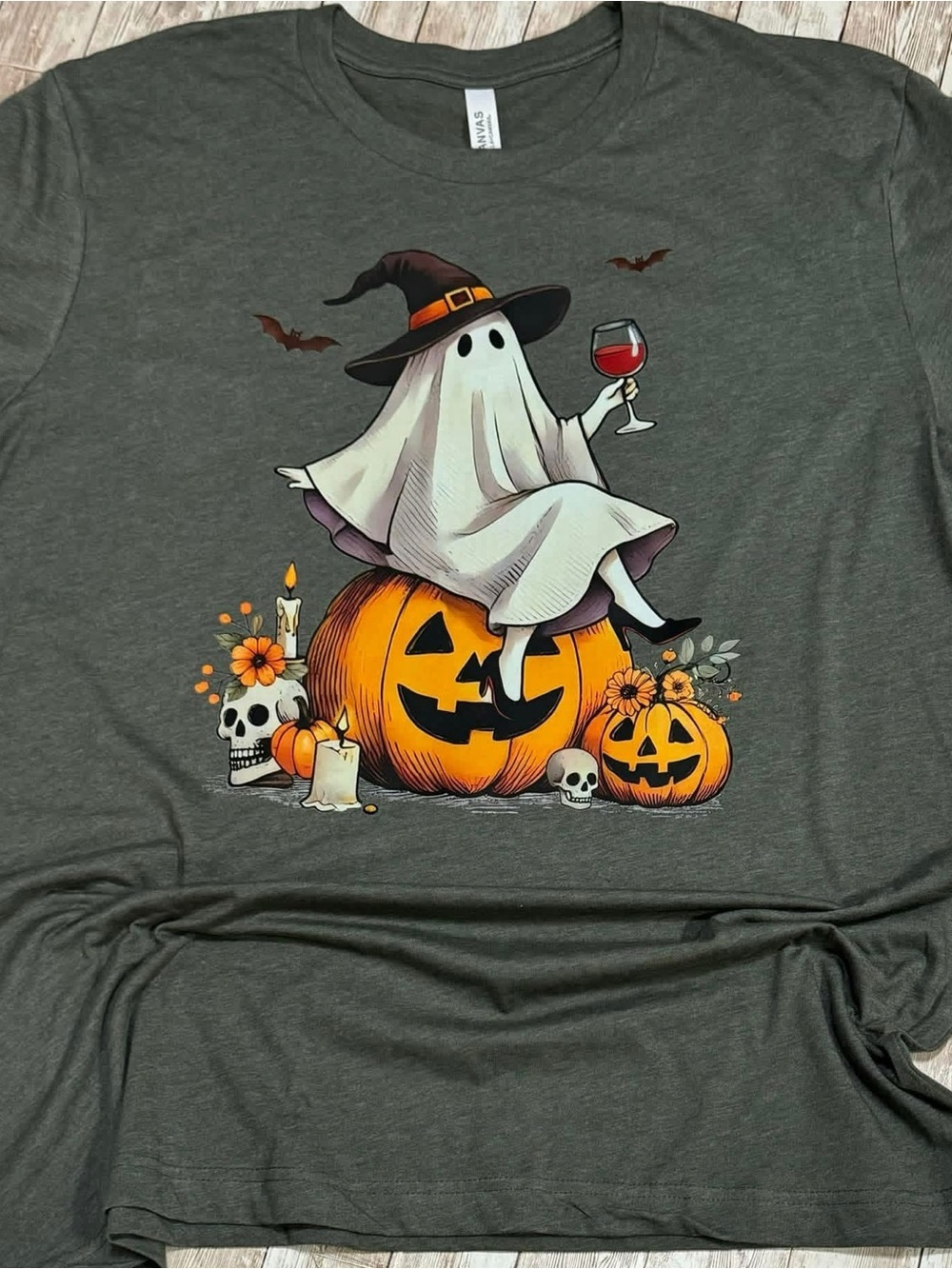 Fall Halloween Ghost on Pumpkin Shirt